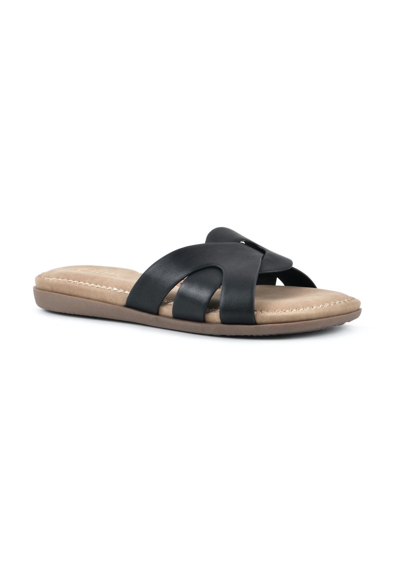 Cliffs Fortunate Slide Sandal, BLACK BURNISHED SMOOTH, hi-res image number 0