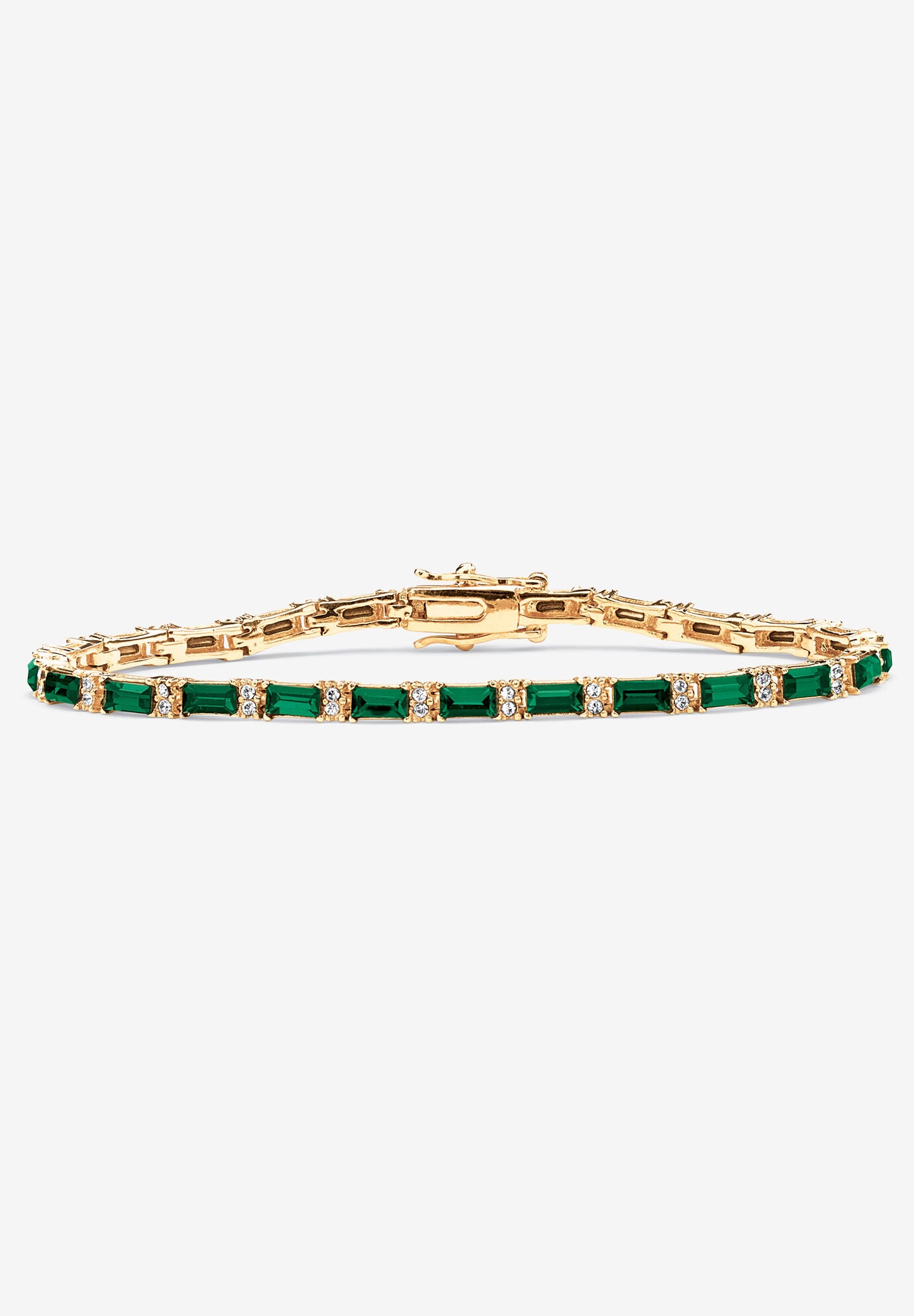 Birthstone Gold-Plated Tennis Bracelet, MAY, hi-res image number 0