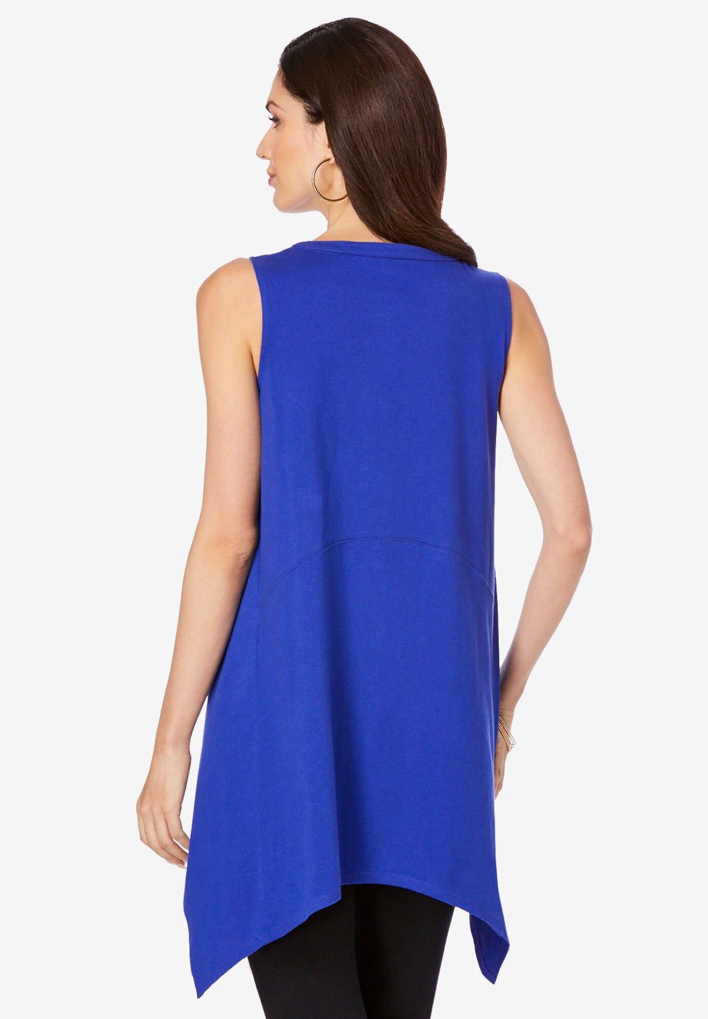 Sleeveless Henley Ultimate Tunic, , on-hover image number 1