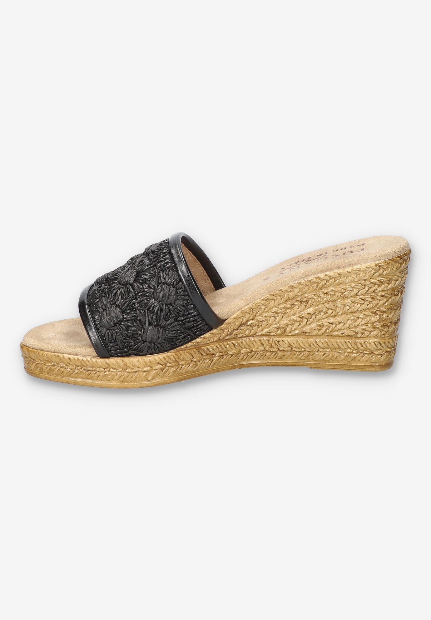 Ricci Wedge Sandal, BLACK RAFFIA FLOWER, alternate image number 5