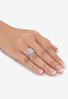 Platinum Plated 3-Piece Stackable Engagement Ring, , alternate image number 2