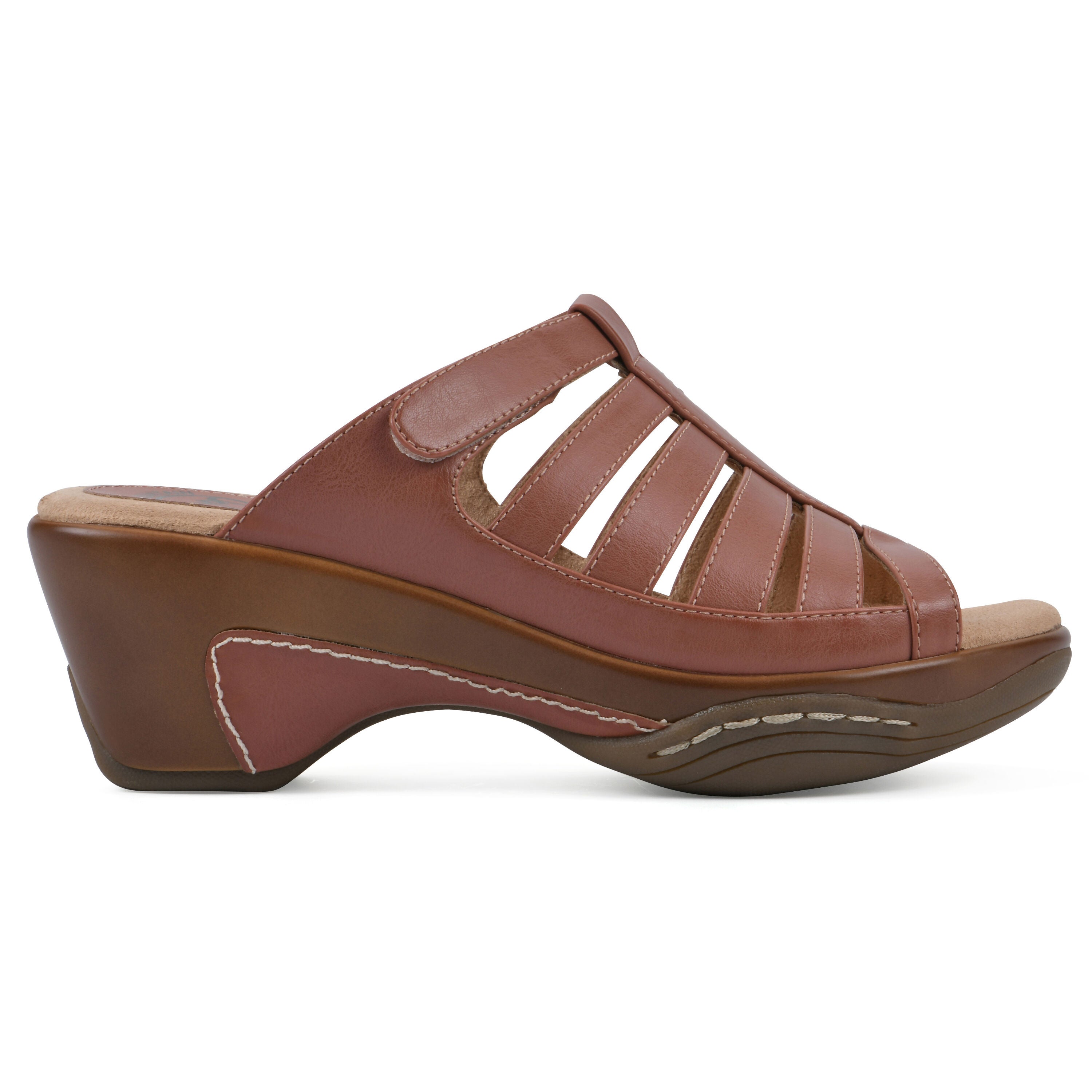 Valencia Slip-On Clog Sandal, ROSEWOOD SMOOTH, alternate image number 2