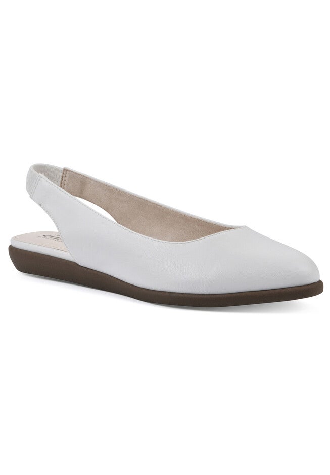 Memory Sling Back Flat, WHITE SMOOTH, hi-res image number null