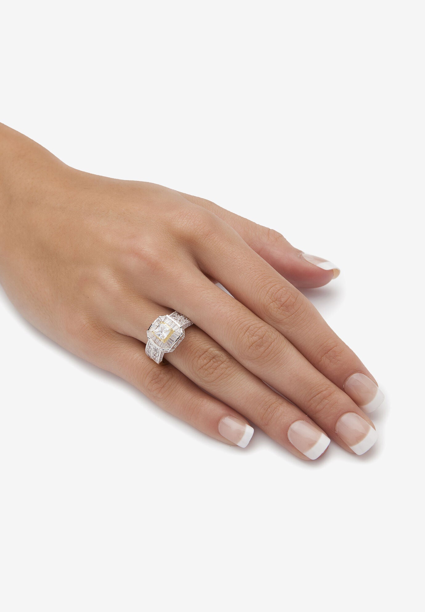 2.35 Tcw Cz Two-Tone Vintage-Style Gold-Plated 2-Piece Bridal Ring Set, , alternate image number 2