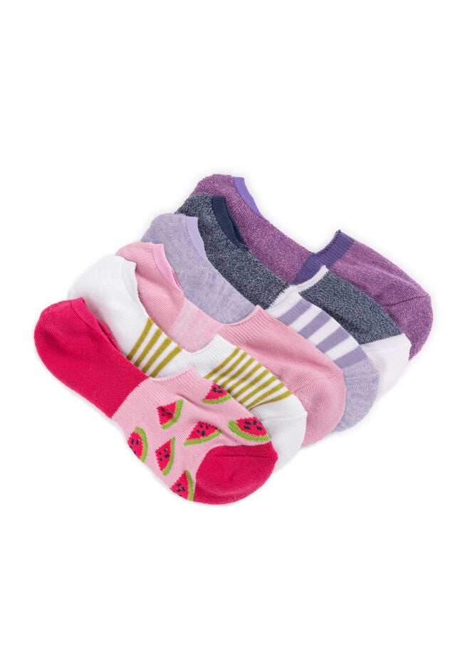 6 Pair Pack No Show Socks, WATERMELON MARL, hi-res image number 0