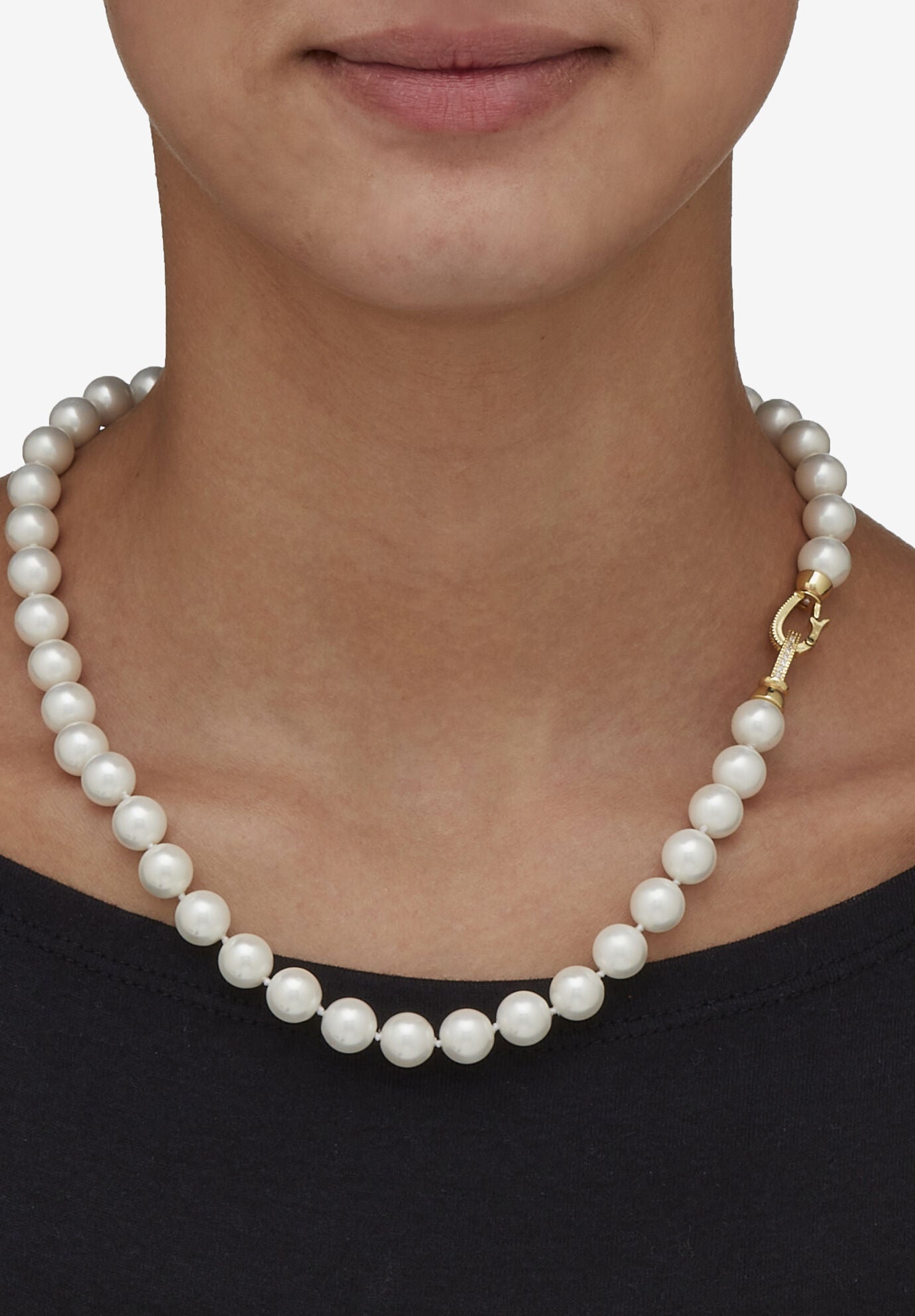 8.25 Cttw. White Shell Pearl & Keshi Pearl Drop Beaded Necklace Gold-Plated 23 inches, , on-hover image number 1