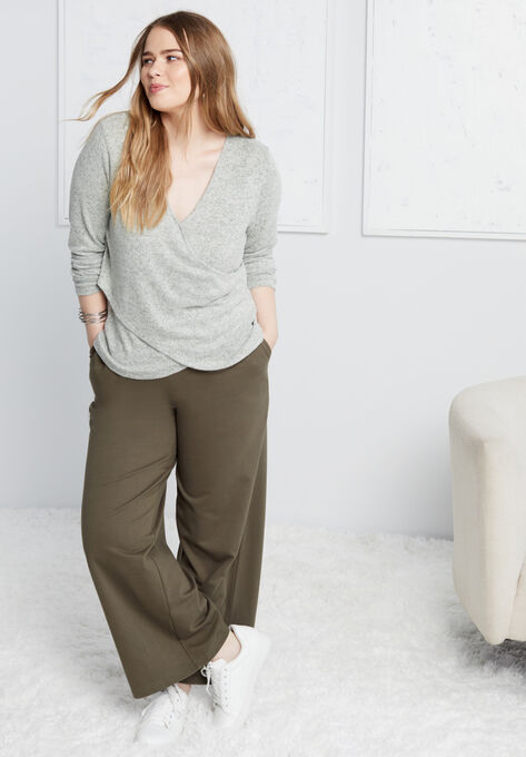 French Terry Wide-Leg Pant, , alternate image number null