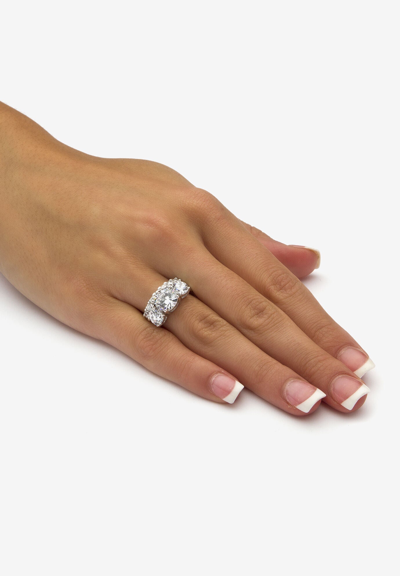 2 Piece 5.66 Tcw Cz Bridal Ring Set In Platinum-Plated Sterling Silver, , alternate image number 2