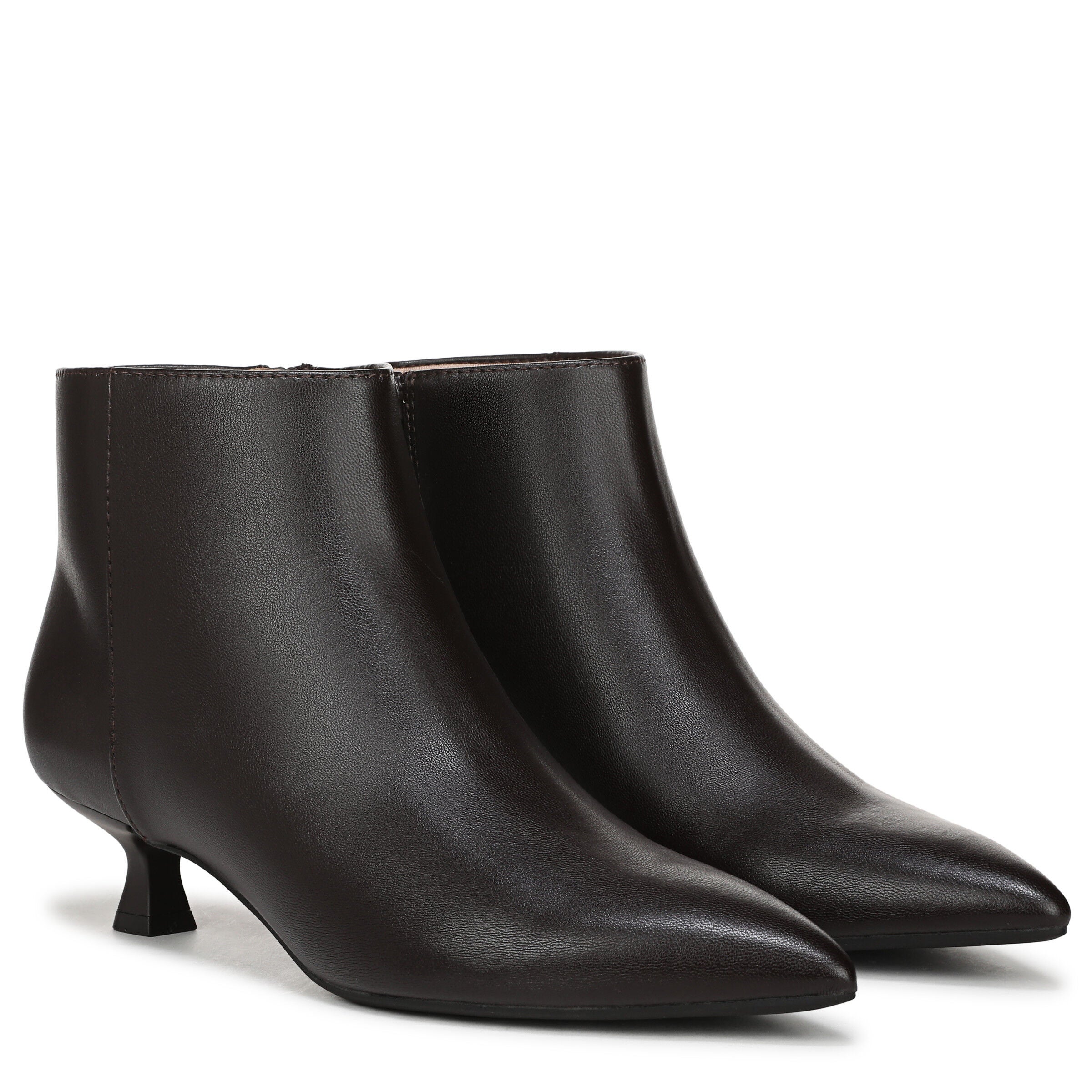 Maya Low Heel Ankle Bootie, DARK CHOCO LEATHER, alternate image number 2