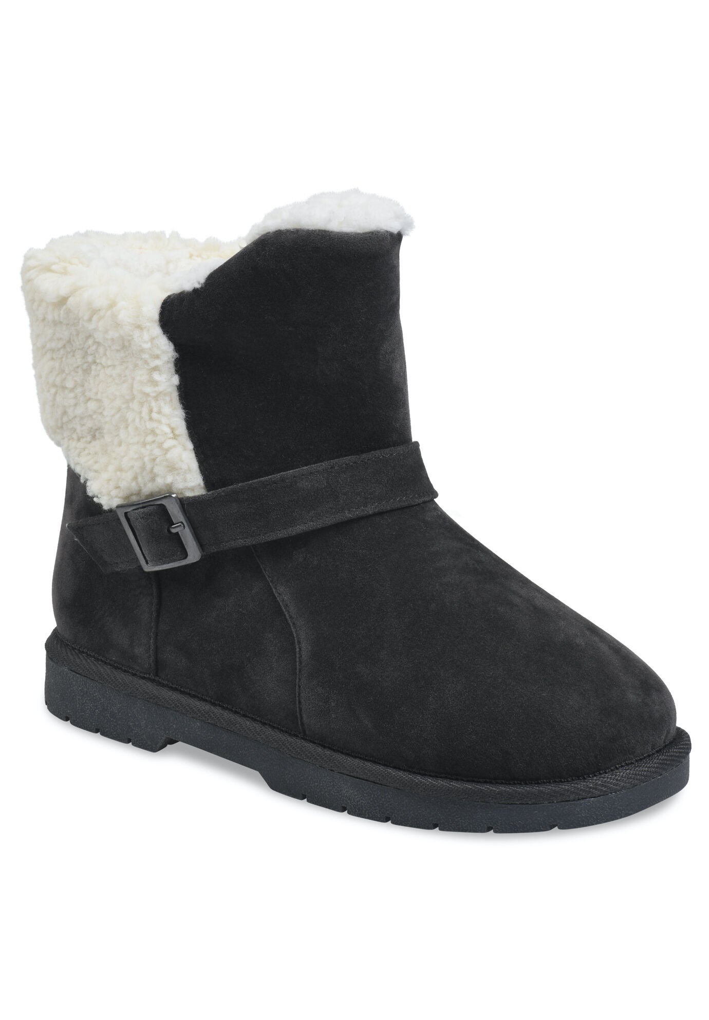 Faux Suede With Berber Back Ankle Boot, GREY, hi-res image number 0