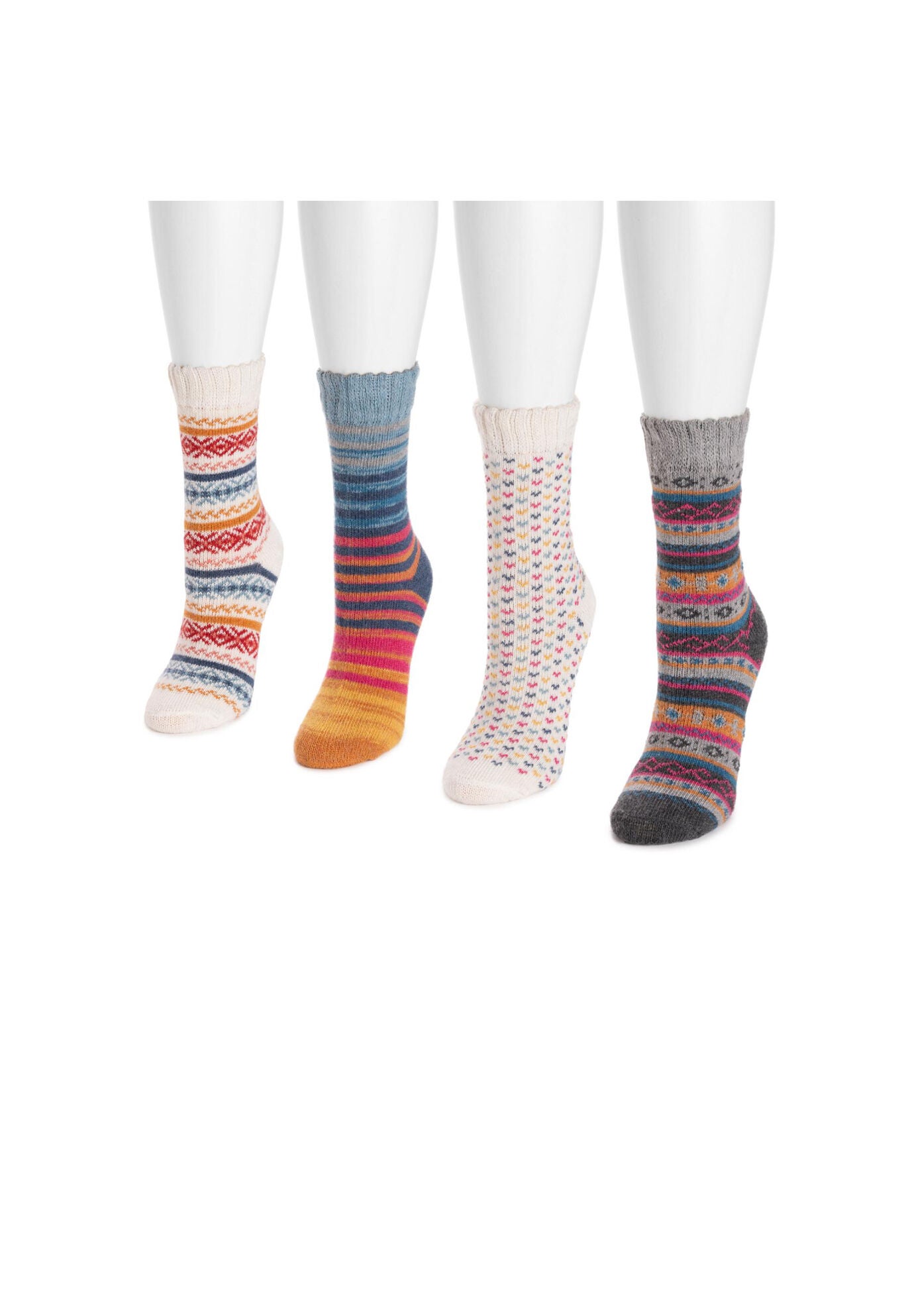 4 Pair Cozy Slipper Socks, , alternate image number 3