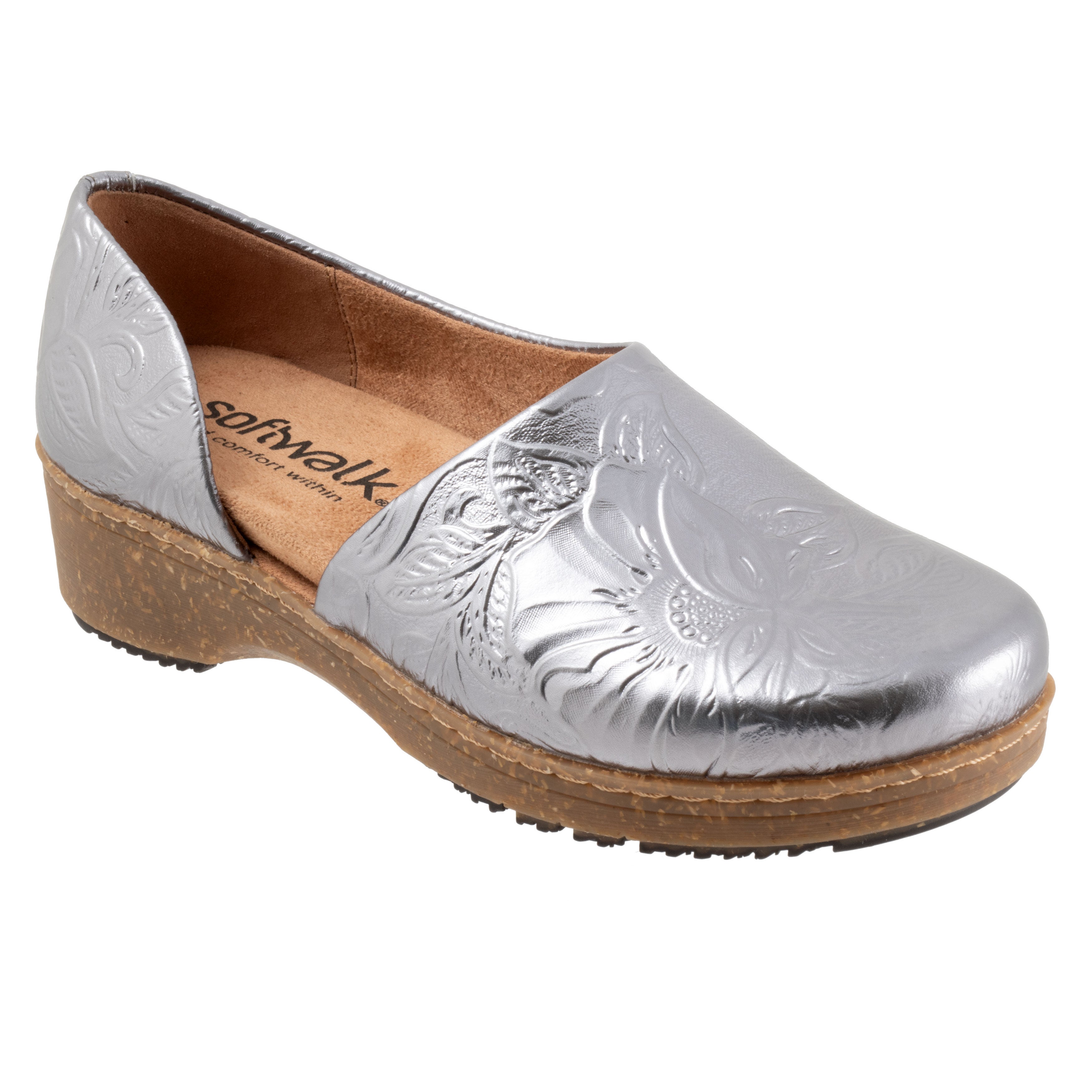 Addie Clog, PEWTER FLORAL, hi-res image number 0