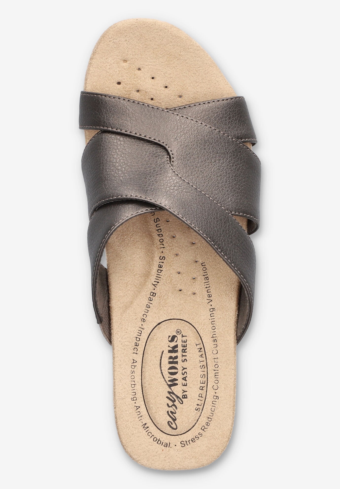 Ren Slip-Resistant Sandal, PEWTER, alternate image number 6