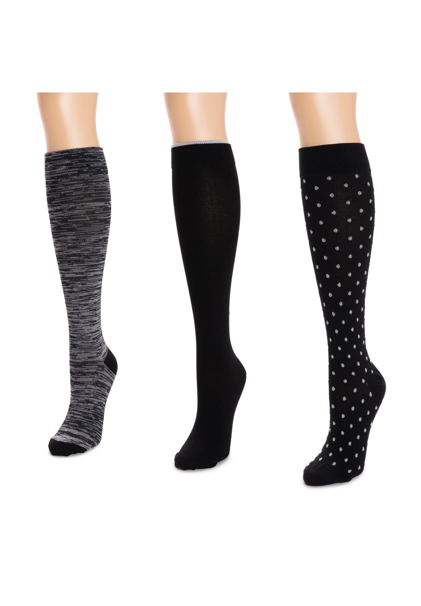 Muk Luks Women'S 3 Pair Pack Compression Socks, , on-hover image number 1