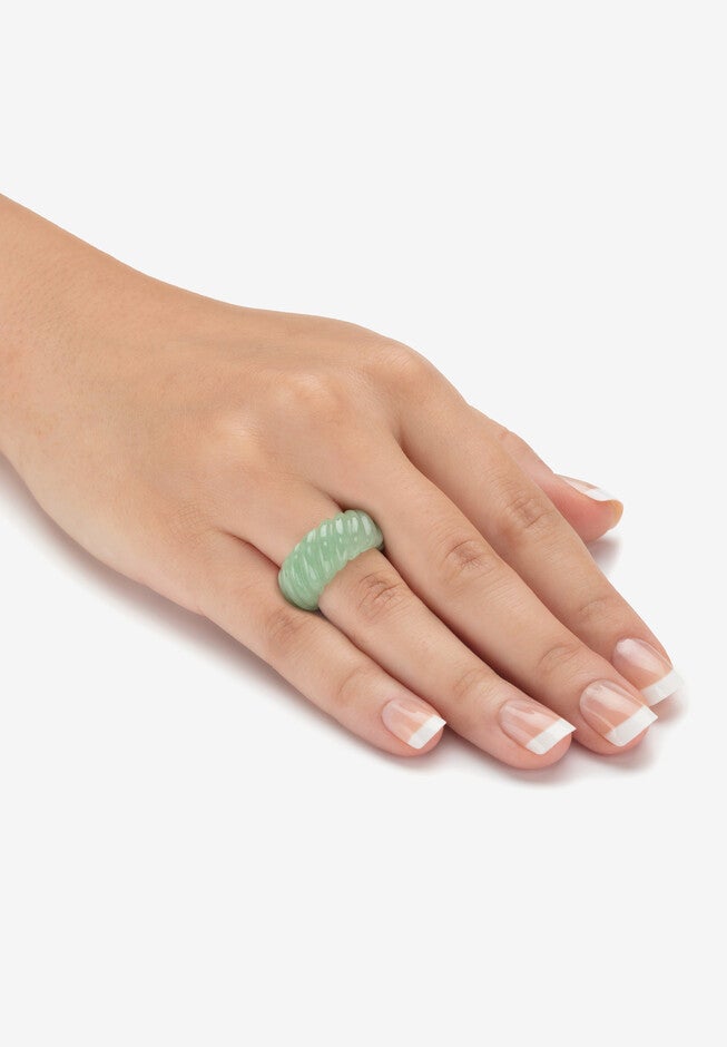 Genuine Green Jade Shrimp Style Ring (11M) Jewelry, , alternate image number null