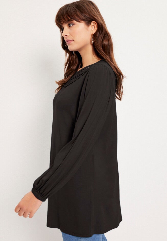 Crochet Scoop-Neck Tunic, , alternate image number null