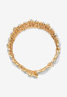 Goldtone Oval-Cut and Round Crystal Stretch Wide Cuff Bracelet, , on-hover image number null