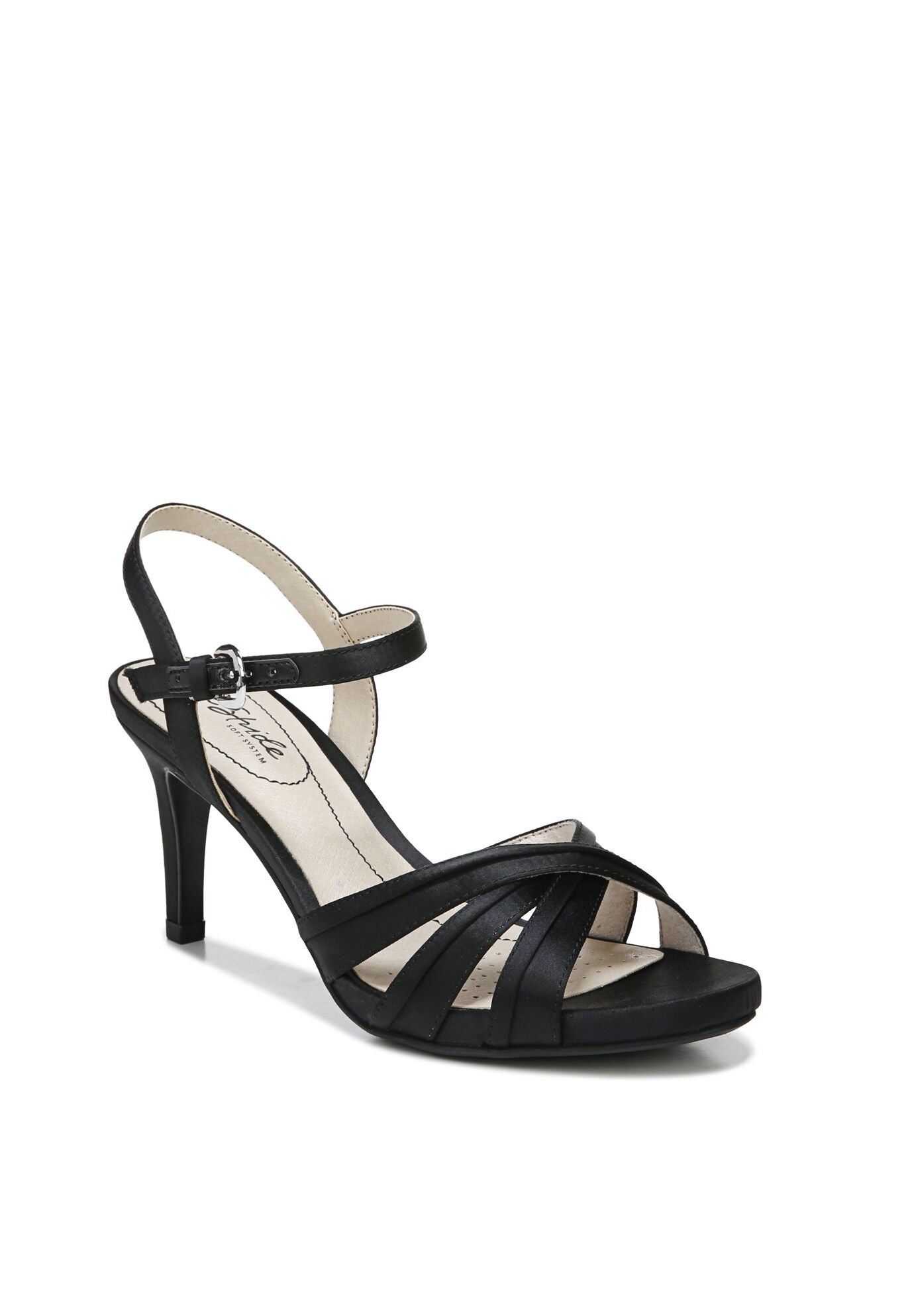 Maebree Heeled Slingback, BLACK SATIN, hi-res image number 0