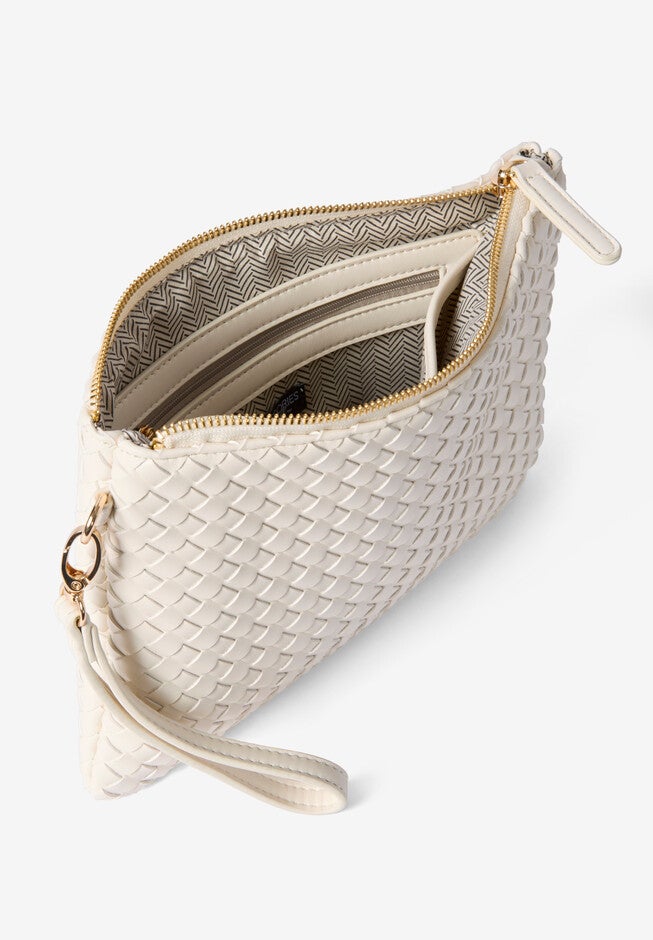 Woven Faux Leather Crossbody Bag, , alternate image number null