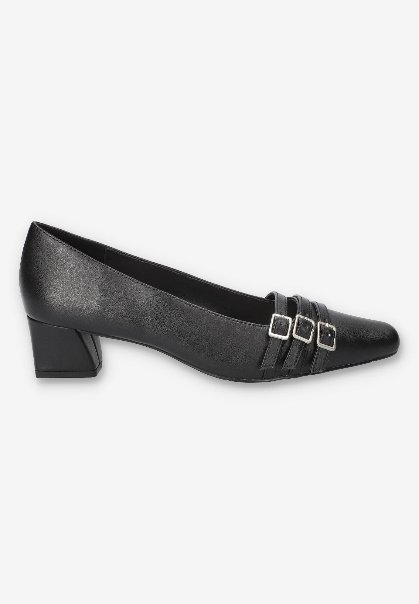 Enya Sqaure Toe Pump, BLACK, alternate image number 2