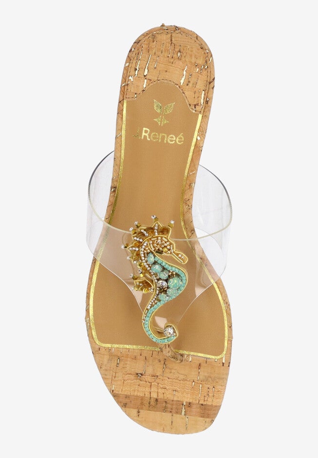 Seehorse Thong Sandal, CLEAR NATURAL GOLD, alternate image number null