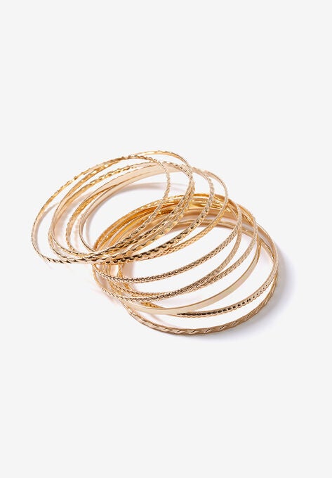 Textured Bangle Set, , alternate image number null