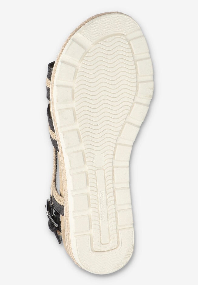 Mel Wedge Sandal, WASHED BLACK, alternate image number 5
