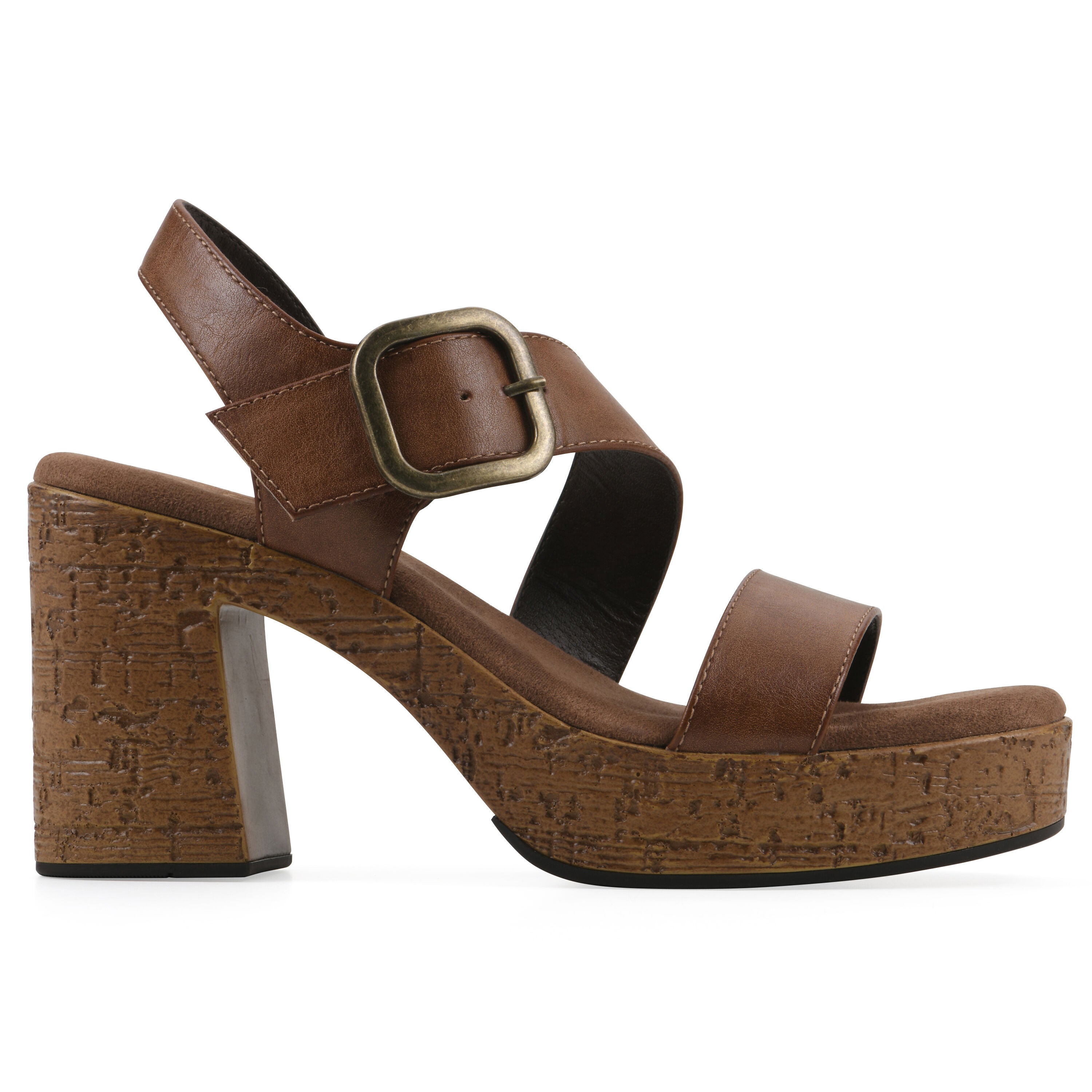 Barb Platform Sandal, DARK TAN, alternate image number 2