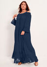 Off-The-Shoulder Ruffled Maxi Dress, NAVY, hi-res image number null