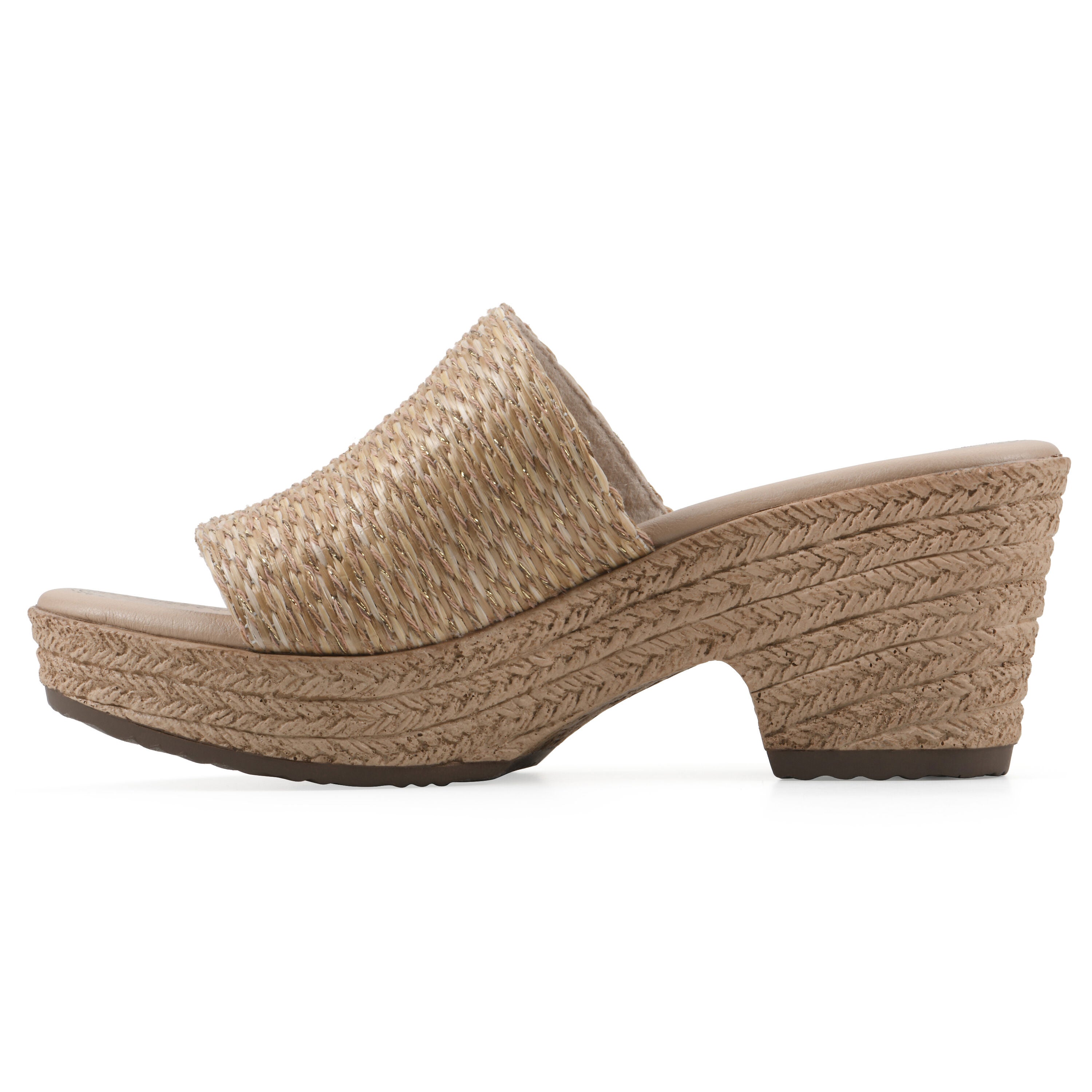 Biancia Wedge Sandal, NATURAL METALLIC, alternate image number 3