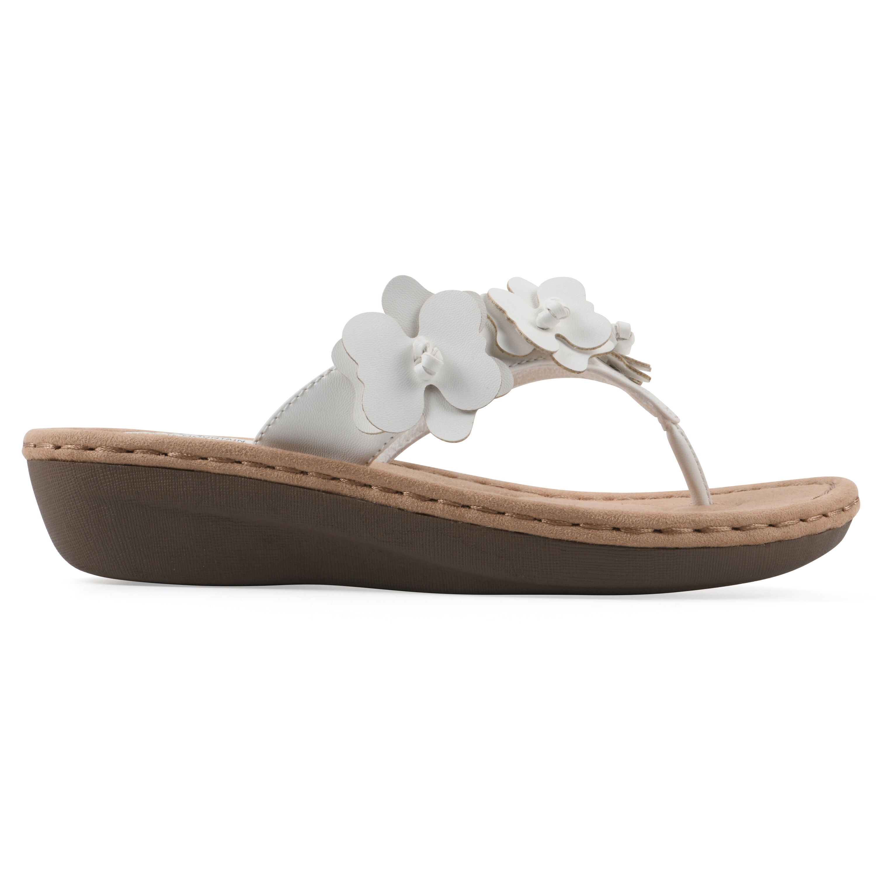 Cassilia Floral Mini Wedge Sandal, WHITE SMOOTH, alternate image number 2