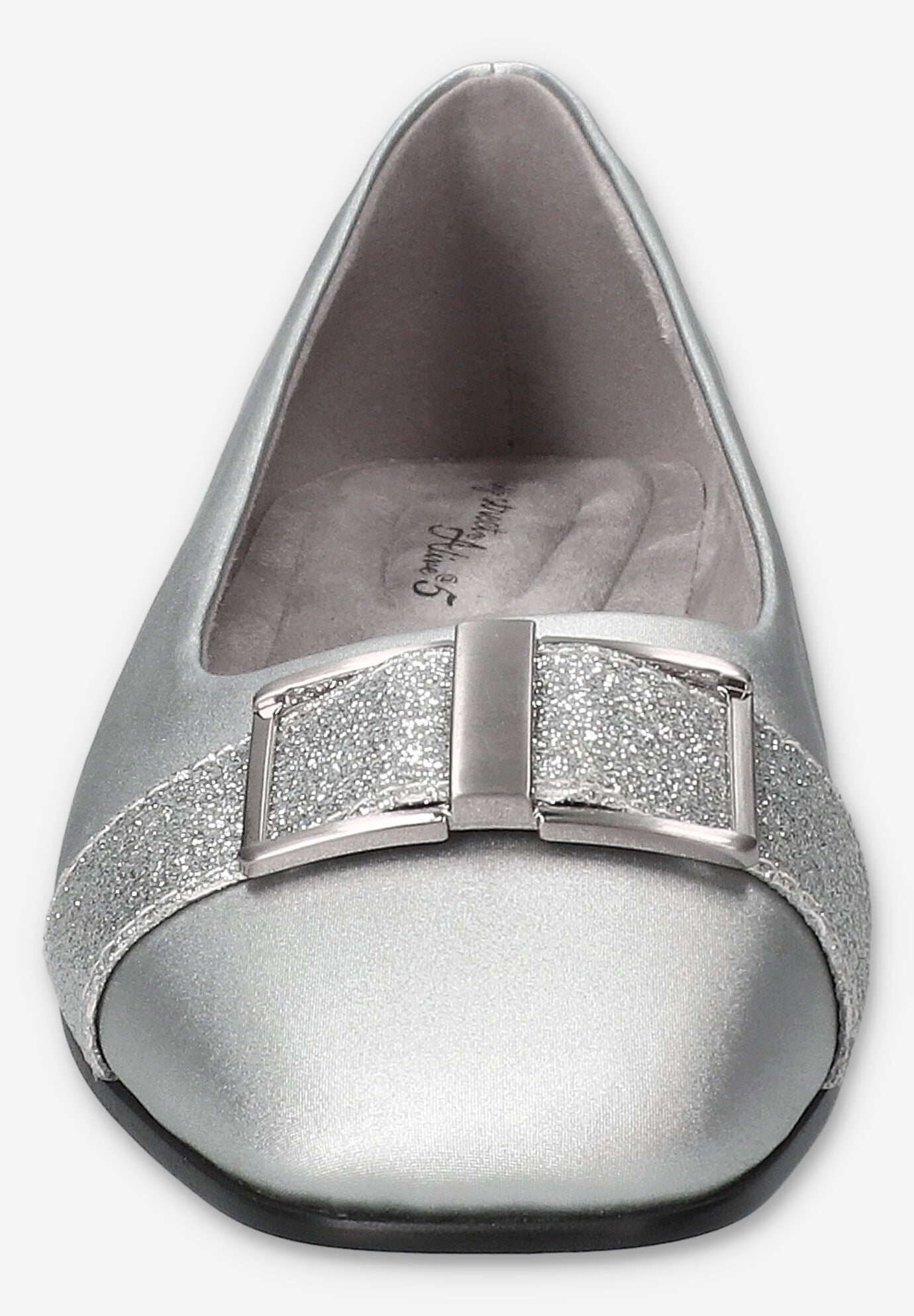 Keely Square Toe Flat, SILVER SATIN, alternate image number 3