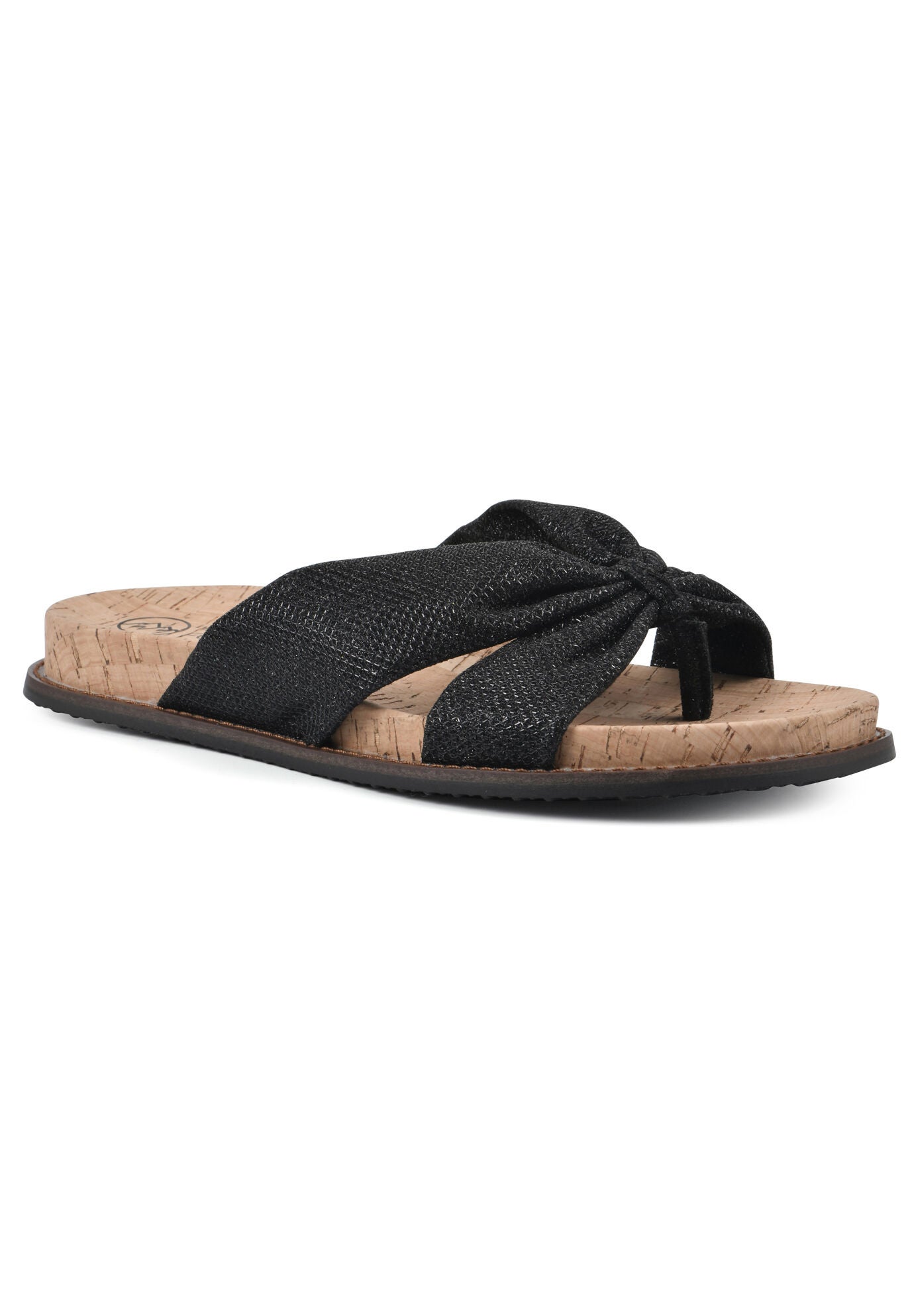 Malanga Sandal, BLACK GLITTER FABRIC, hi-res image number 0