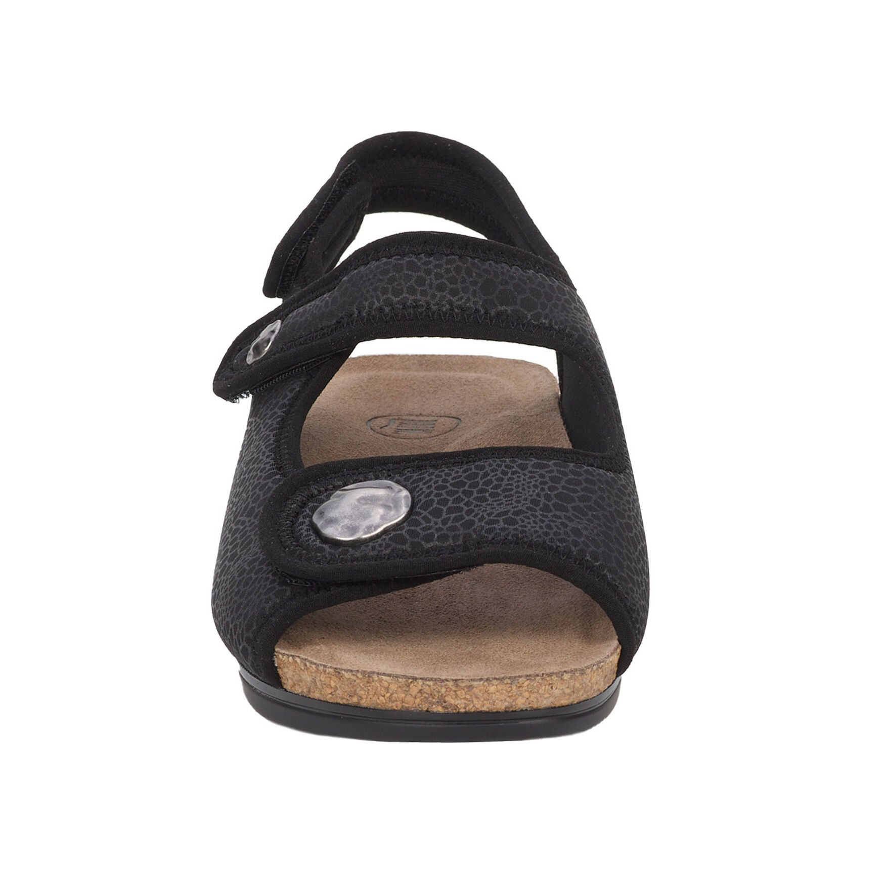 Melanie Double Strap Stretch Sandal, BLACK, alternate image number 3