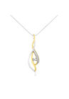 Gold Round Cut Diamond Cascade Pendant Necklace, GOLD SILVER, hi-res image number null