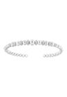 Sterling Silver 1/4 Cttw Diamond Rondelle Graduated Ball Bead Cuff Bangle Bracelet, , on-hover image number null