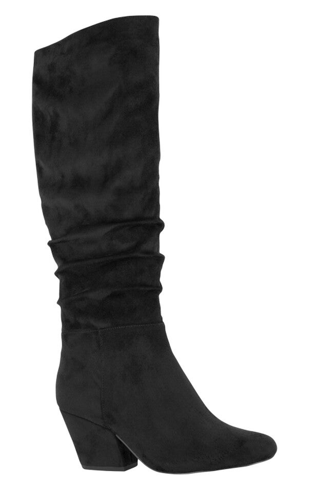 Karen II Wide Calf Boots by Bella Vita®, BLACK SUPER SUEDE, hi-res image number 0