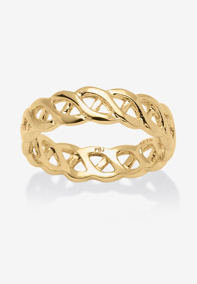 Braided Link Ring In Gold-Plated, GOLD, hi-res image number 0