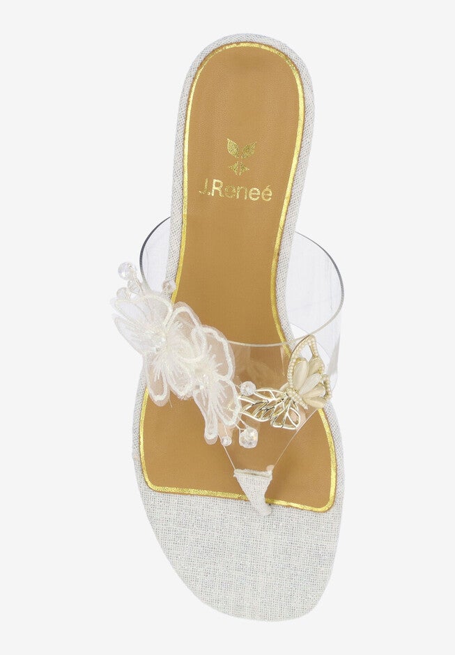 Flowerfly Thong Sandal, CLEAR WHITE GOLD, alternate image number null