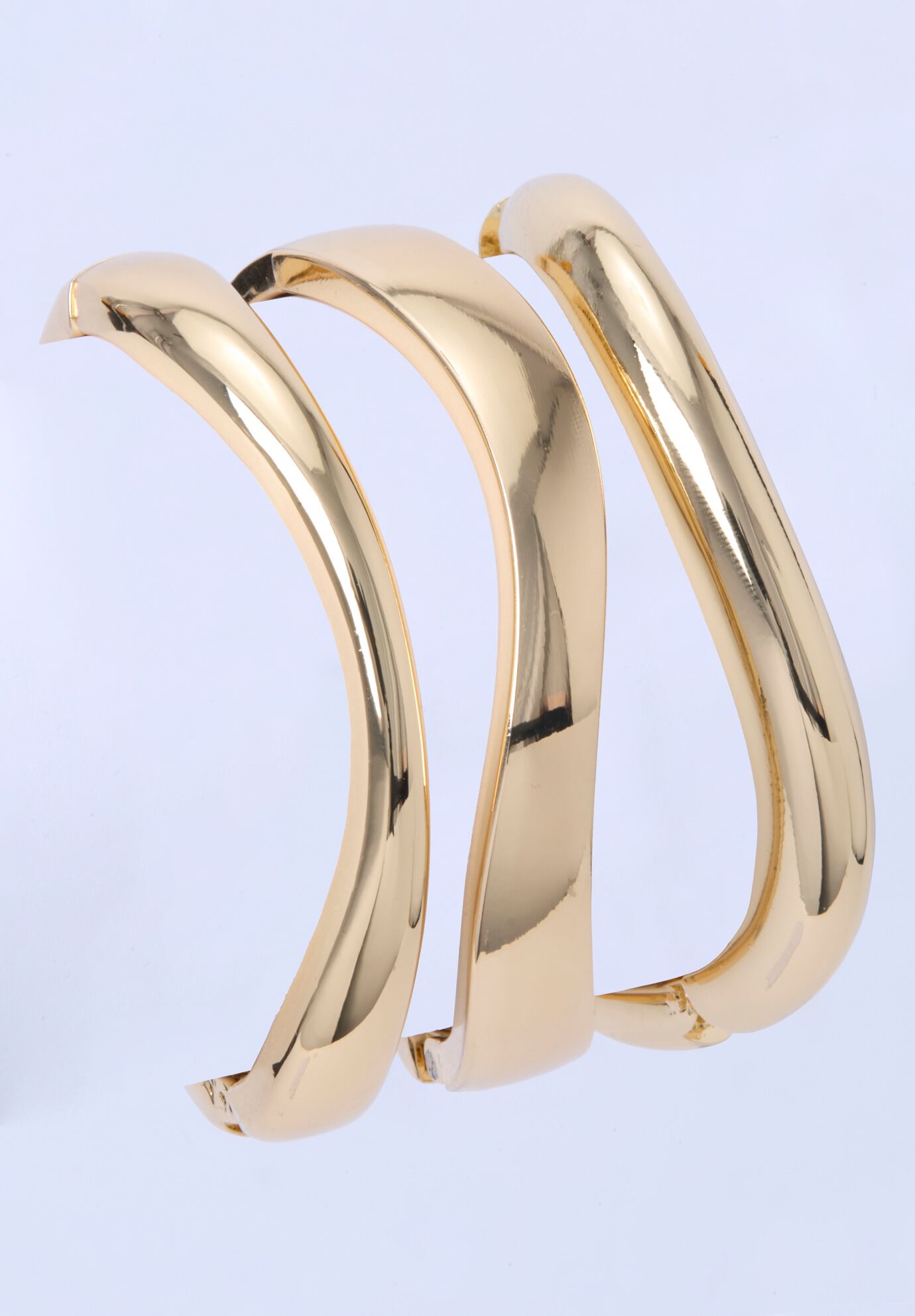3-Piece Bangle Bracelet Set, GOLD, alternate image number 2