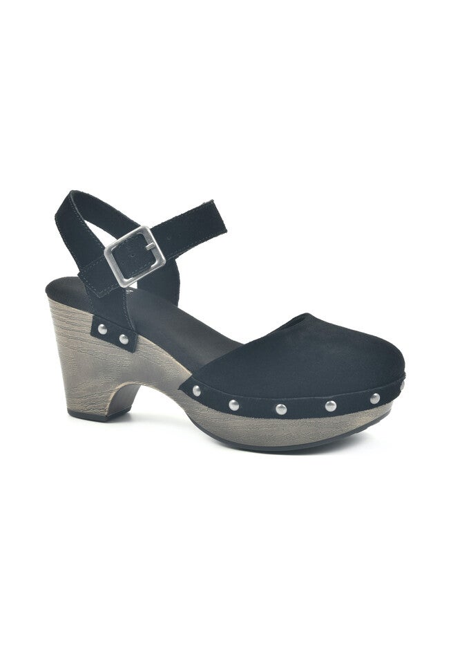 Cherub Heeled Clog, BLACK SUEDE, hi-res image number null