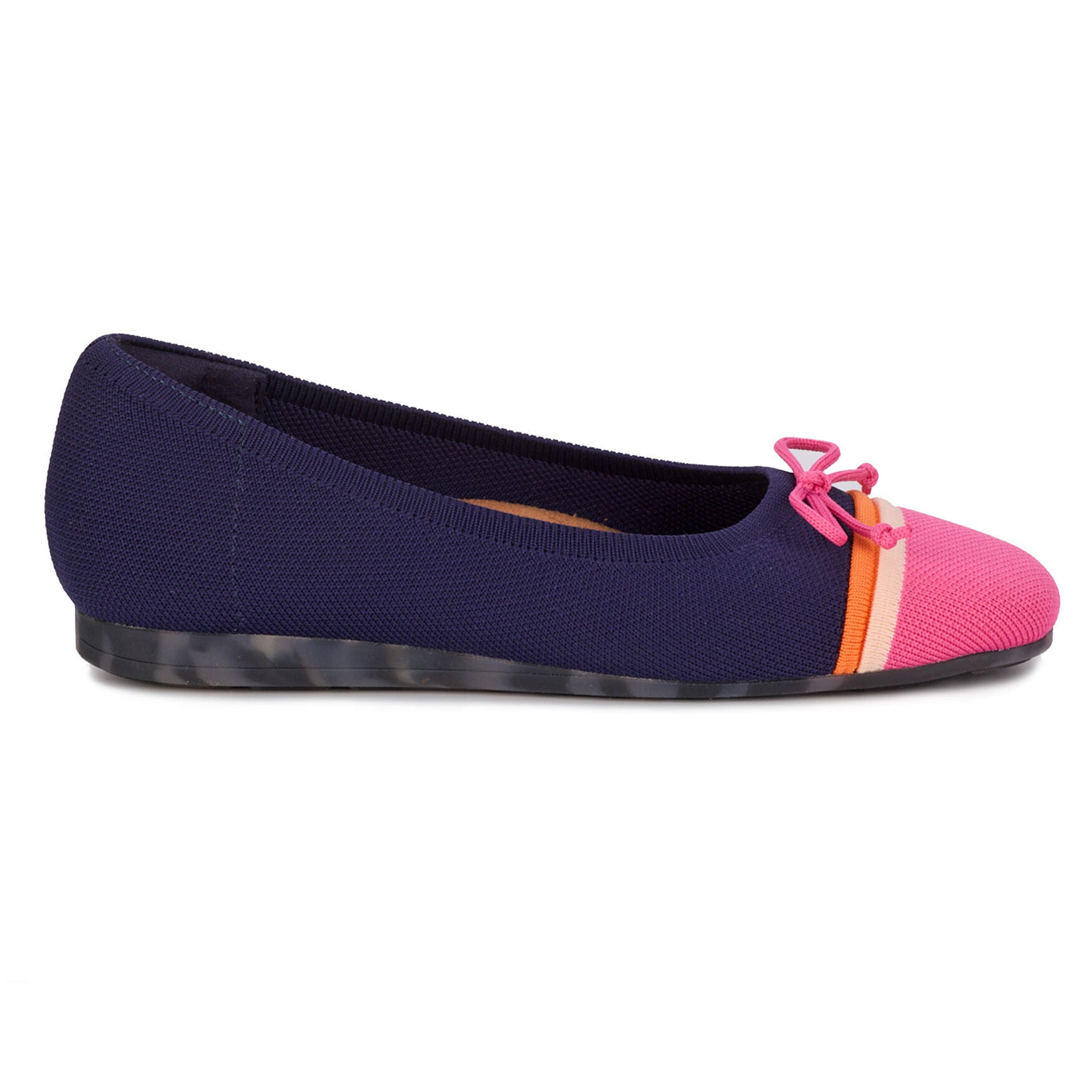 Noelle Knit Flat, NAVY PINK KNIT, alternate image number 2