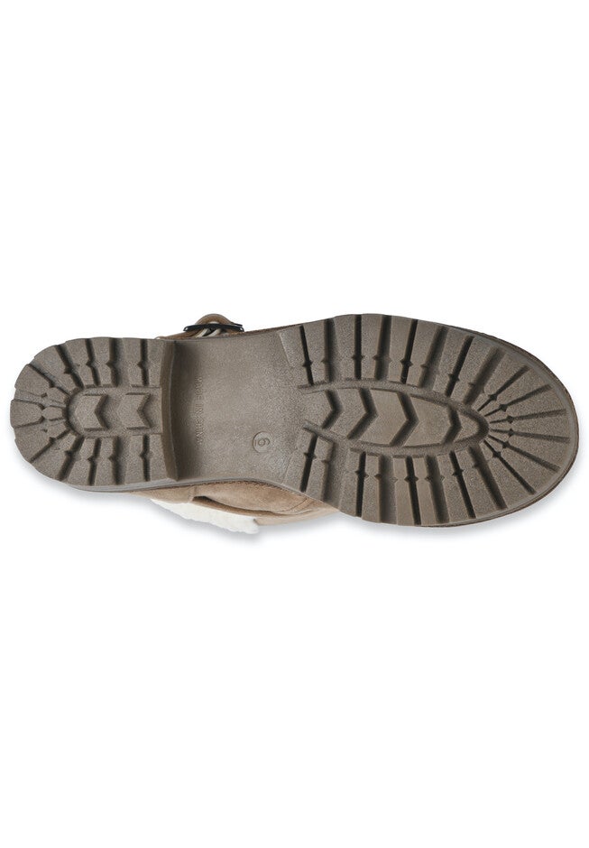 Faux Suede 1.5 inches Heel With Berber Back Boot, , alternate image number null