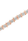 Rose Gold Over Sterling Silver Diamond Scurve Link Miracleset Tennis Bracelet 8", , alternate image number null