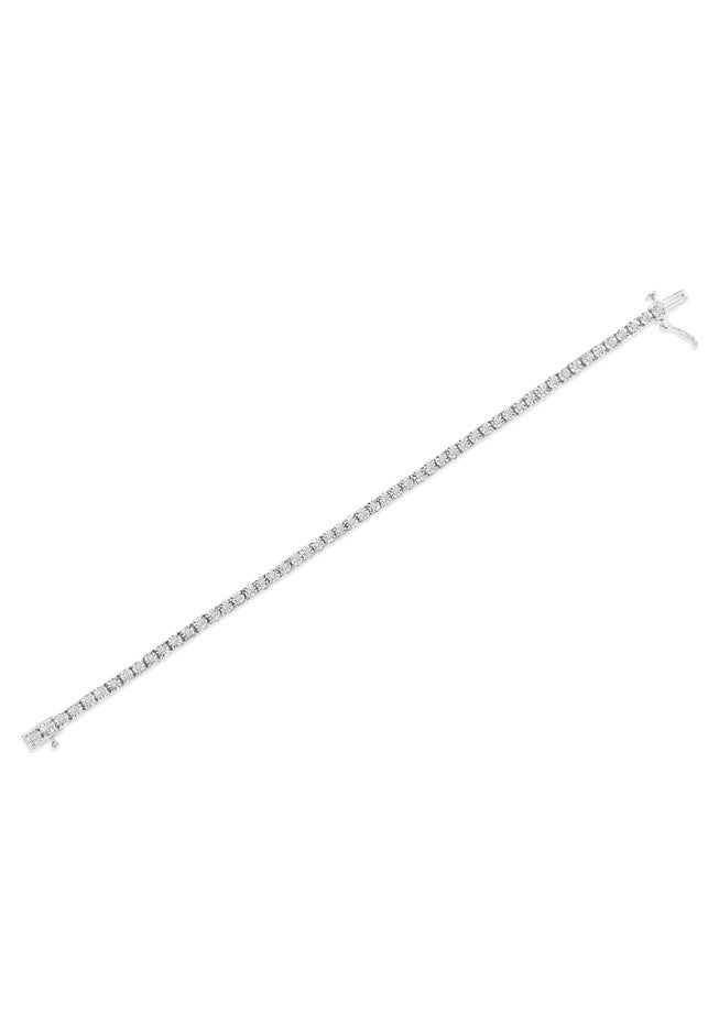 Sterling Silver Miracleset Diamond Round Faceted Bezel Tennis Bracelet 6 inches, , alternate image number null