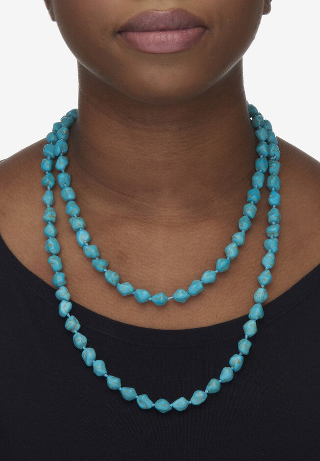 Genuine Turquoise Endless Necklace, 48 Inches, , alternate image number null