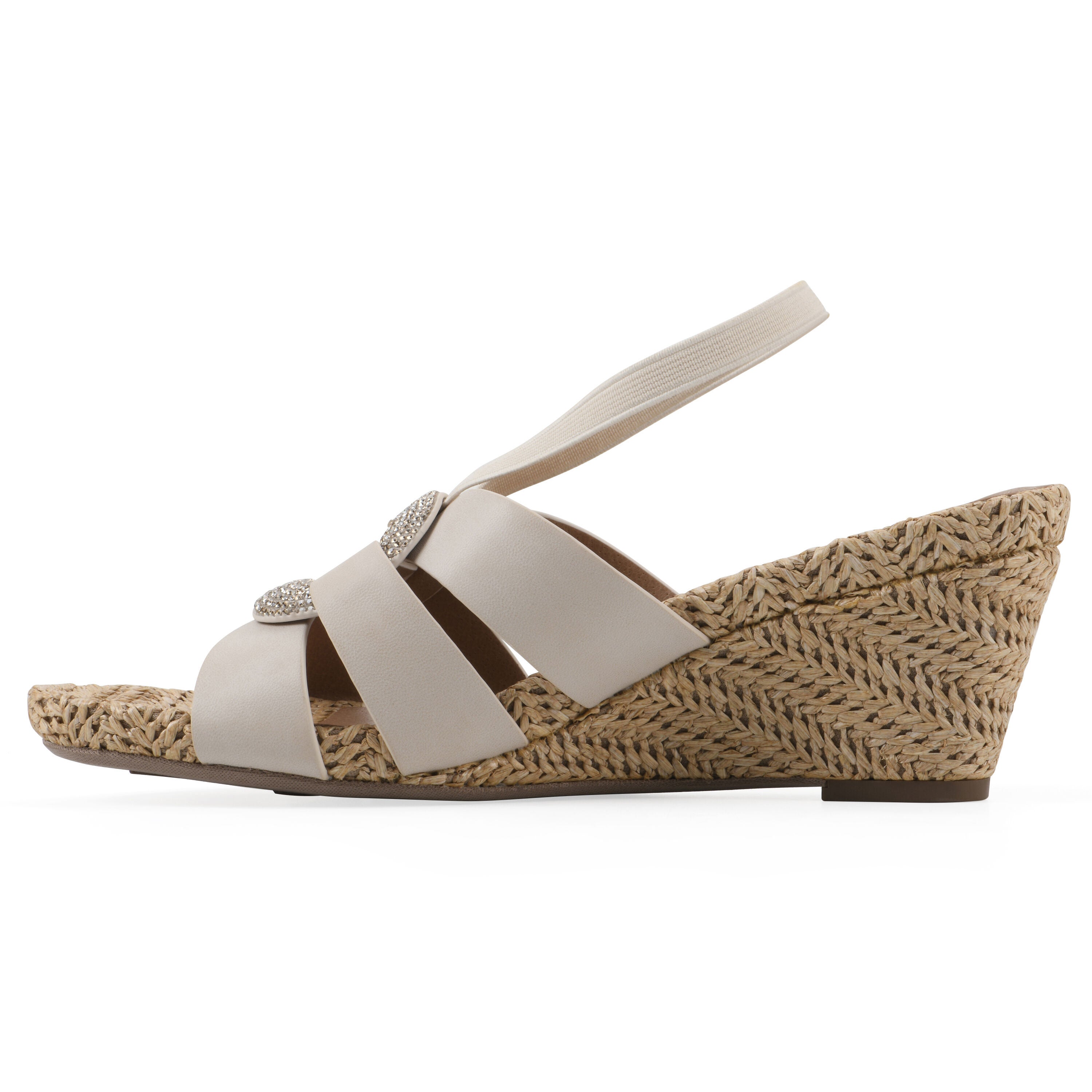 Atavi Wedge Sandal, EGGSHELL SMOOTH, alternate image number 3