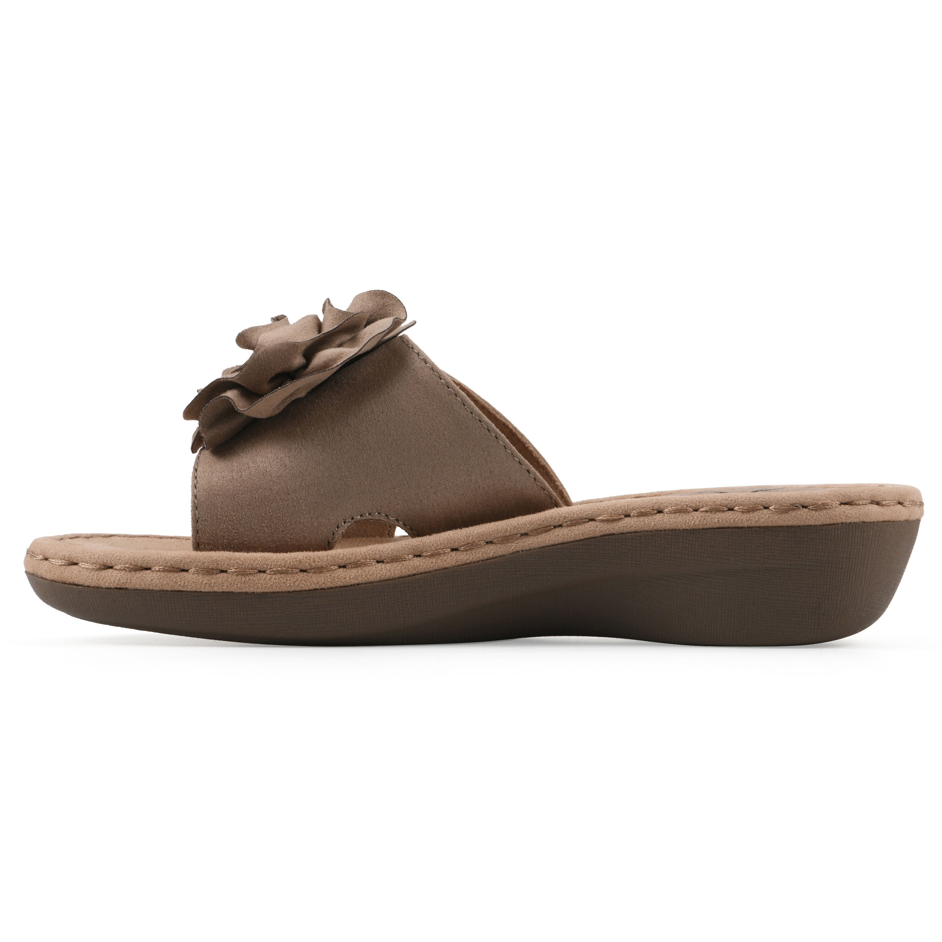 Casmyn Floral Mini Wedge Sandal, MOCHA FABRIC, alternate image number 3