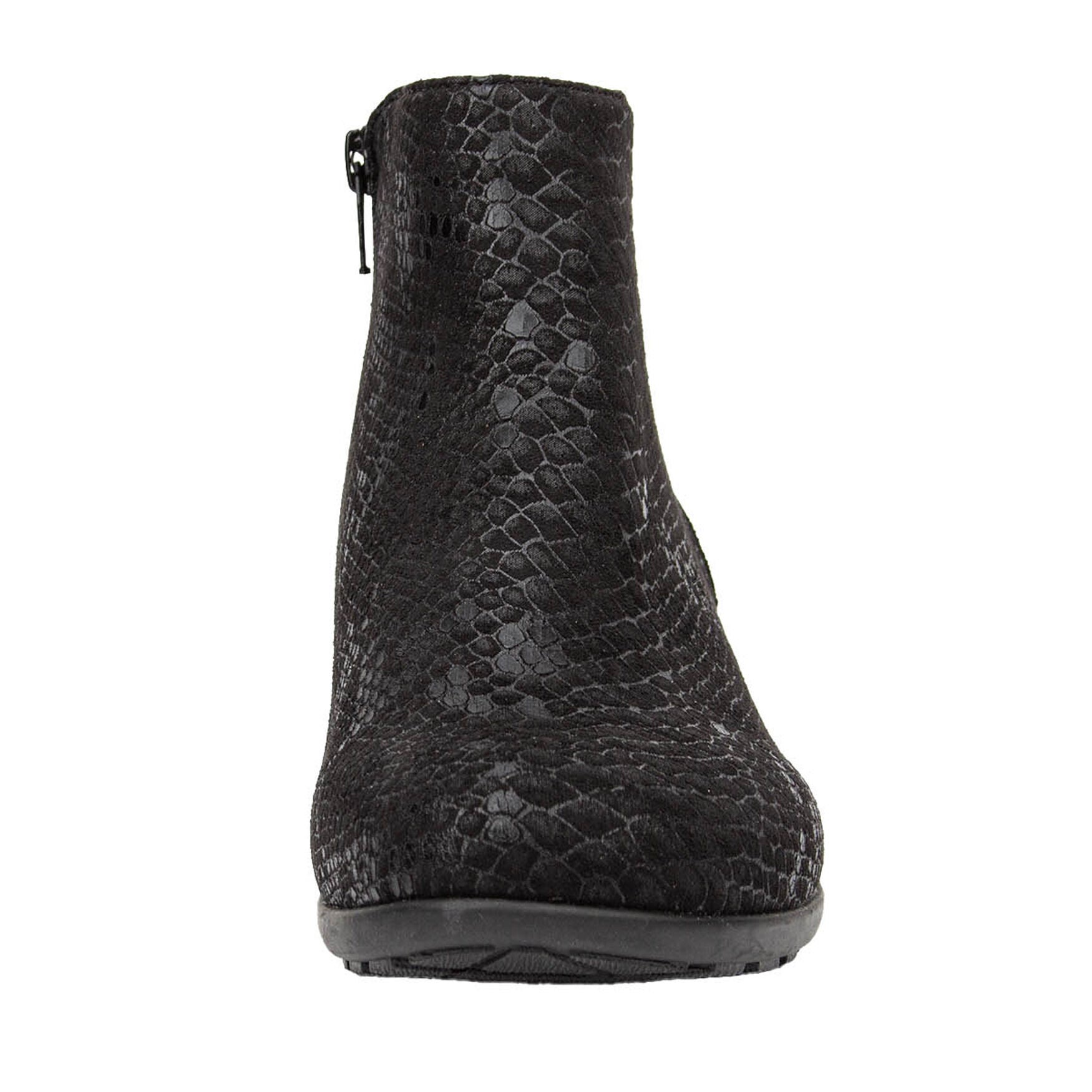 Ezra Zipper Bootie, BLACK SNAKE COMBO, alternate image number 4