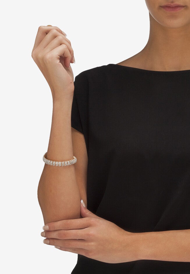 Gold-Plated Diamond Snake Bracelet, , alternate image number null